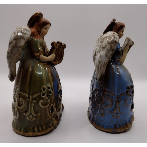 Pair of Ceramic Angels - With Harp and Book‎ - Picture 2 of 5